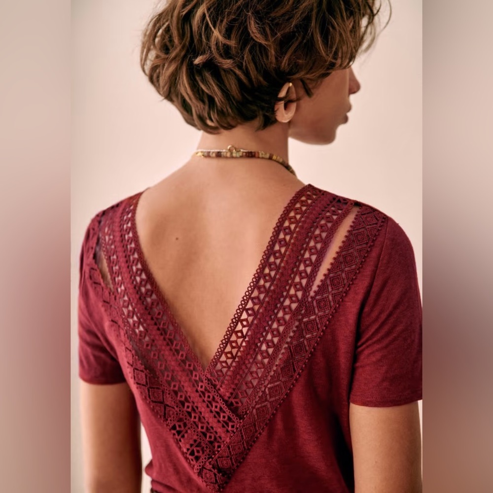 Sezane Ambre T-Shirt Burgundy
